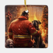 Boxergeschenk, Hausgeschenk, Hundefeuer, Weihnacht Keramikornament (Vorderseite)