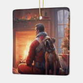 Boxergeschenk, Hausgeschenk, Hundefeuer, Weihnacht Keramikornament (Links)