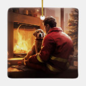 Boxergeschenk, Hausgeschenk, Hundefeuer, Weihnacht Keramikornament (Rückseite)