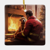 Boxergeschenk, Hausgeschenk, Hundefeuer, Weihnacht Keramikornament (Vorderseite)