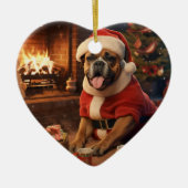 Boxergeschenk, Haustiergeschenk, Hundepolizei, Wei Keramik Ornament (Vorne)
