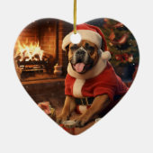 Boxergeschenk, Haustiergeschenk, Hundepolizei, Wei Keramik Ornament (Hinten)