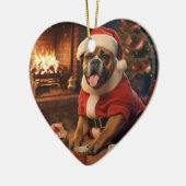 Boxergeschenk, Haustiergeschenk, Hundepolizei, Wei Keramik Ornament (Links)