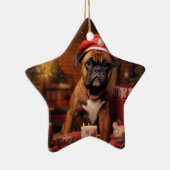 Boxergeschenk, Haustiergeschenk, Hundepolizei, Wei Keramik Ornament (Rechts)