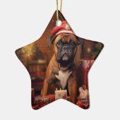 Boxergeschenk, Haustiergeschenk, Hundepolizei, Wei Keramik Ornament (Links)