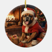 Boxergeschenk, Haustiergeschenk, Hundepolizei, Wei Keramik Ornament (Hinten)