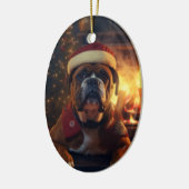 Boxergeschenk, Haustiergeschenk, Hundepolizei, Wei Keramik Ornament (Links)