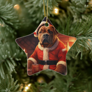 Boxergeschenk, Haustiergeschenk, Hundepolizei, Wei Keramik Ornament