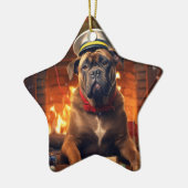 Boxergeschenk, Haustiergeschenk, Hundepolizei, Wei Keramik Ornament (Links)
