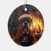 Boxergeschenk, Haustiergeschenk, Hundepolizei, Wei Keramik Ornament (Links)