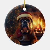 Boxergeschenk, Haustiergeschenk, Hundepolizei, Wei Keramik Ornament (Hinten)