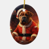 Boxergeschenk, Haustiergeschenk, Hundepolizei, Wei Keramik Ornament (Vorne)