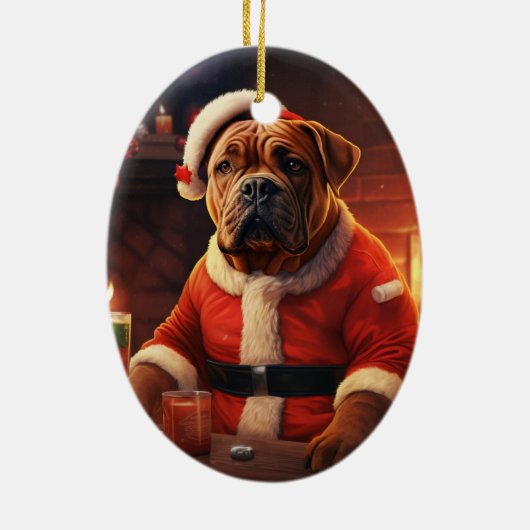 Boxergeschenk, Haustiergeschenk, Hundepolizei, Wei Keramik Ornament (Hinten)