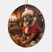 Boxergeschenk, Haustiergeschenk, Hundepolizei, Wei Keramik Ornament (Links)