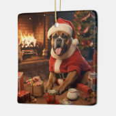 Boxergeschenk, Haustiergeschenk, Hundepolizei, Wei Keramikornament (Links)