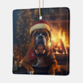 Boxergeschenk, Haustiergeschenk, Hundepolizei, Wei Keramikornament (Links)