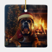 Boxergeschenk, Haustiergeschenk, Hundepolizei, Wei Keramikornament (Rückseite)