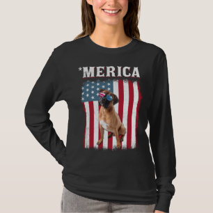Boxerhund Amerikanische Flagge Hund 4. Juli T-Shirt