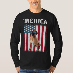 Boxerhund Amerikanische Flagge Hund 4. Juli T-Shirt