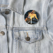 Boxerhund auf Bahnstrecke-Knopf Button (Beispiel)