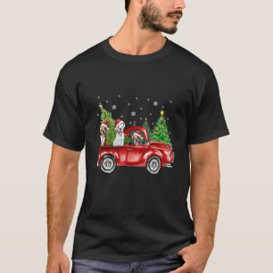 Boxerhund auf rotem LKW Weihnachten T-Shirt