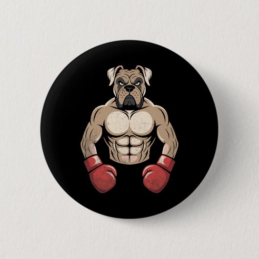Boxerhund Boxhandschuhe Haustiere Hunde Boxer Männ Button (Vorderseite)