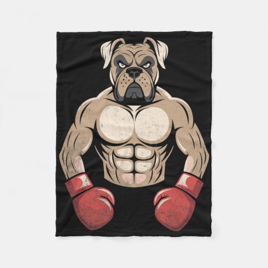 Boxerhund Boxhandschuhe Haustiere Hunde Boxer Männ Fleecedecke (Vorderseite)