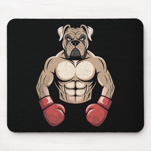 Boxerhund Boxhandschuhe Haustiere Hunde Boxer Männ Mousepad (Vorne)