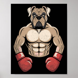 Boxerhund Boxhandschuhe Haustiere Hunde Boxer Männ Poster