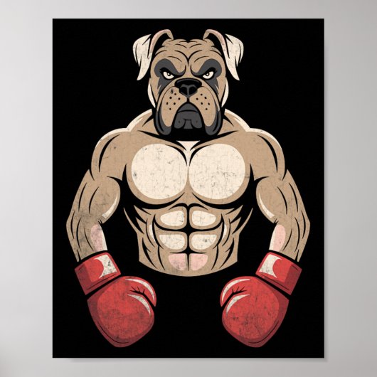 Boxerhund Boxhandschuhe Haustiere Hunde Boxer Männ Poster (Vorne)