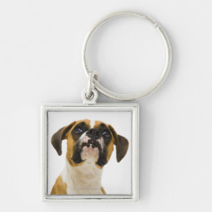 Boxerhund, der oben schaut schlüsselanhänger