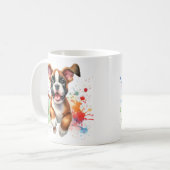 Boxerhund-Farbsplash Kaffeetasse (Vorderseite Links)