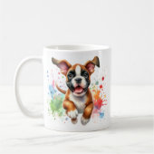 Boxerhund-Farbsplash Kaffeetasse (Links)