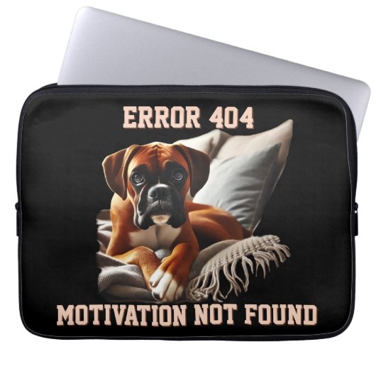 Boxerhund-Fehler 404 Laptopschutzhülle (Vorderseite)
