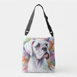 Boxerhund Freude Tintenfleckige Whimsical Boxer ❤ Tragetaschen Mit Langen Trägern