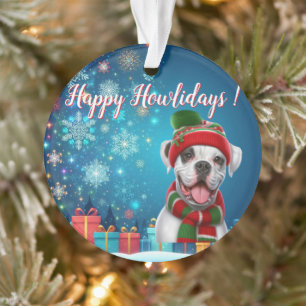 Boxerhund Frohe Howlidays ! Ornament