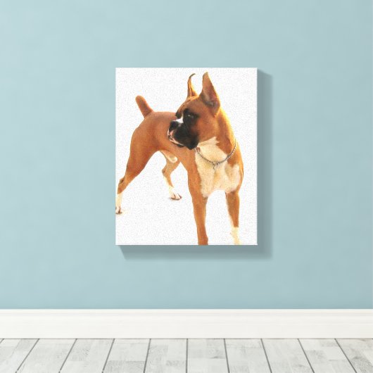 Boxerhund gedehnte Leinwand (Insitu (Holzboden))