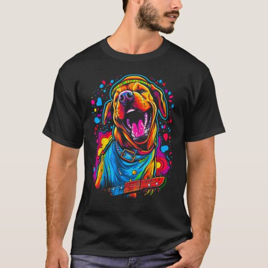 Boxerhund Gitarre T-Shirt (Vorderseite)