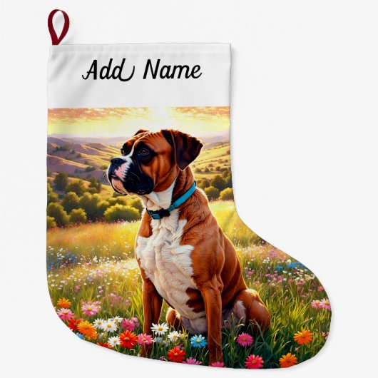 Boxerhund Großer Weihnachtsstrumpf (Vorderseite)