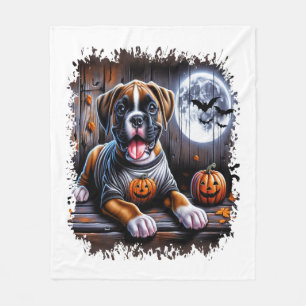 Boxerhund Halloween Fleecedecke