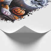 Boxerhund Halloween Geschenkpapier (Ecke)