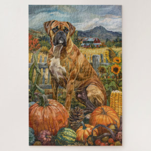 Boxerhund Herbsternte Erntedankfest Puzzle