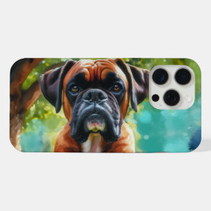 Boxerhund im Park – Wasserfarben-Stil Kunst iPhone 15 Pro Max Hülle