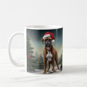 Boxerhund im Schnee Weihnachten  Kaffeetasse