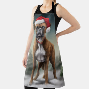 Boxerhund im Schnee Weihnachten Schürze