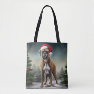Boxerhund im Schnee Weihnachten  Tasche
