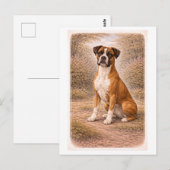 Boxerhund im Vintage-Stil Postkarte (Vorne/Hinten)