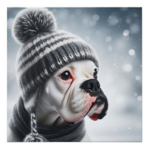 Boxerhund im Winter Poster