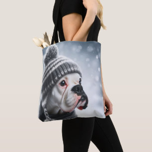 Boxerhund im Winter Tasche