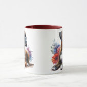 Boxerhund in Blüte Tasse (Zentrum)